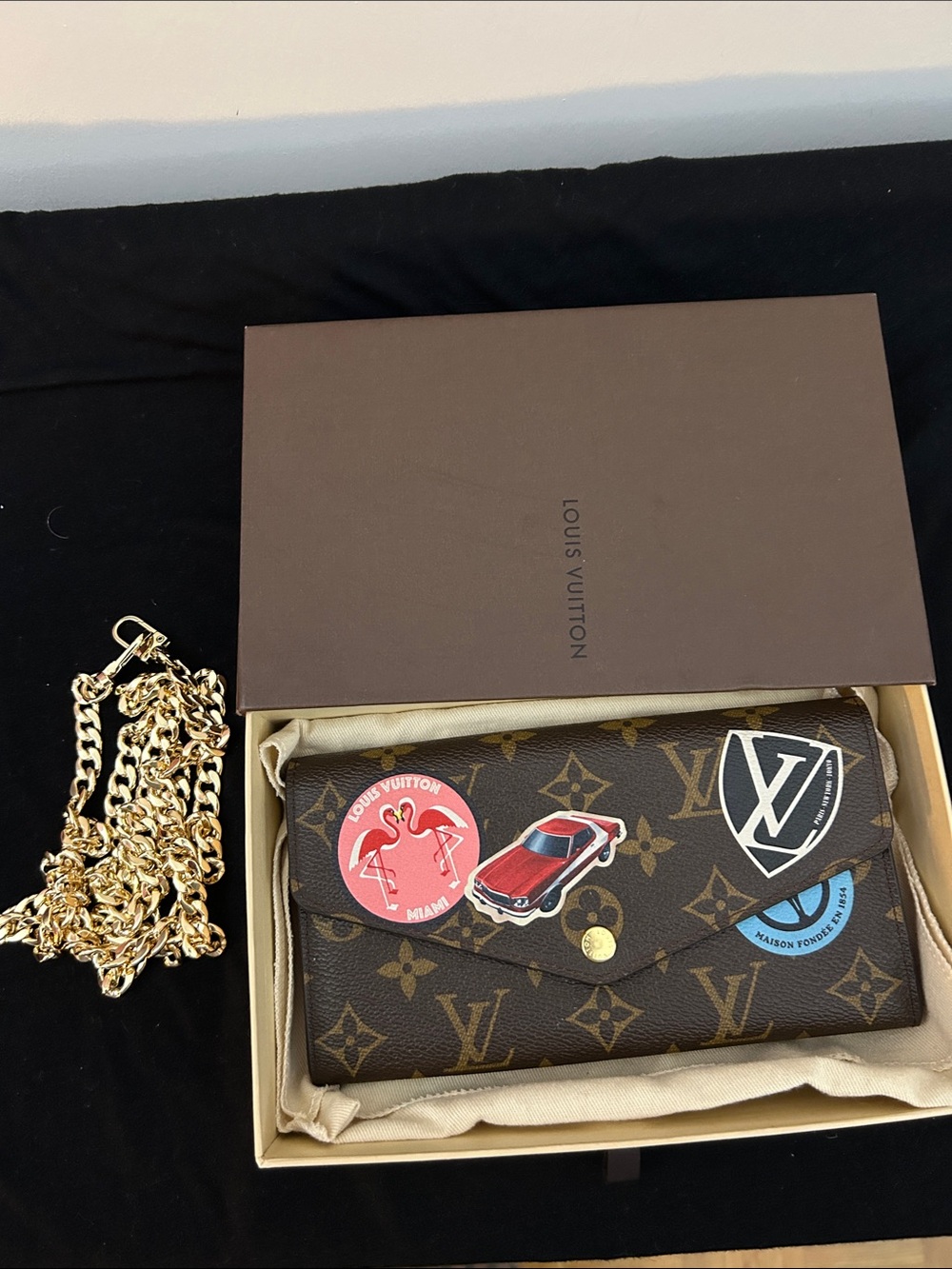 Louis Vuitton Brown Monogram Sticker-Accented Continental Wallet